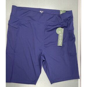 RAG Plus Navy Blue Womens High Waist 9" Inseam Shorts Stretch Zip Pockets 3X